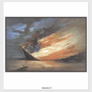 Das Flaggschiff des Zivilen Krieges gegen das Feue Aufkleber