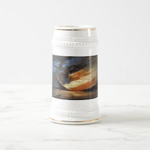 Das Flaggschiff des Zivilen Krieges gegen das Feue Bierglas