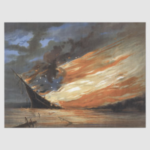 Das Flaggschiff des Zivilen Krieges gegen das Feue Seidenpapier