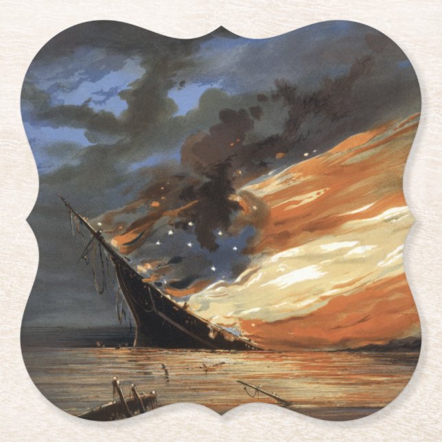 Das Flaggschiff des Zivilen Krieges gegen das Feue Untersetzer (Vorderseite)