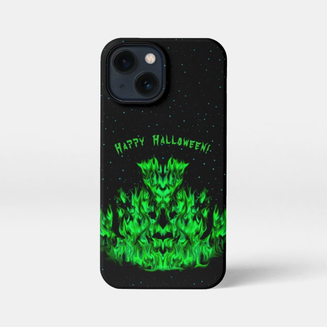 Das Flammenmonster im Sternenhimmel iPhone Hülle (Rückseite)