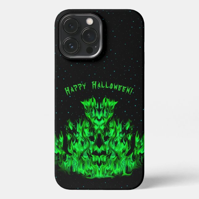 Das Flammenmonster im Sternenhimmel iPhone Hülle (Rückseite)
