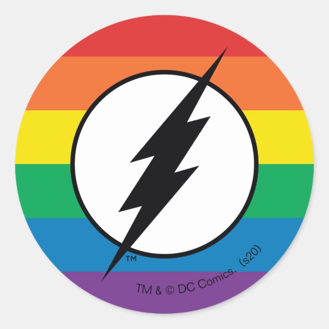 Das Flash-Rainbow-Logo Runder Aufkleber (Vorderseite)