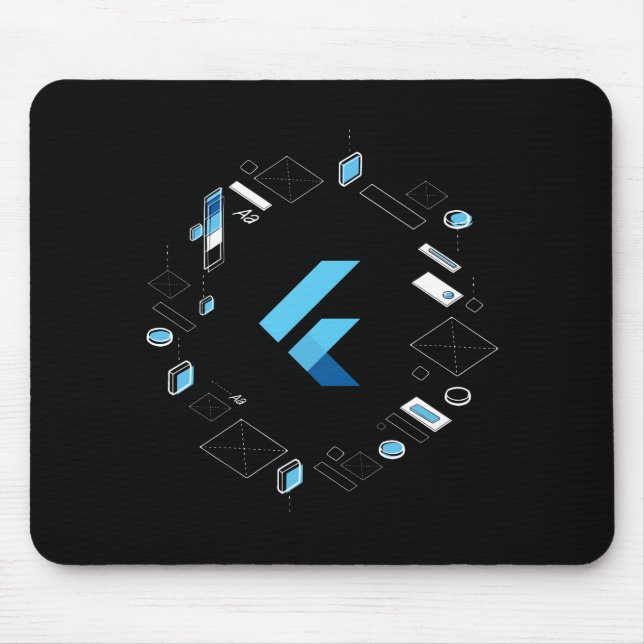 Das Flatternlogo von Input/Output 2018 auf einem Mousepad (Vorne)