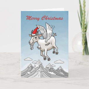 Das Fliegende Weihnachtsziege Feiertagskarte
