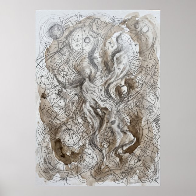 Das flüsternde Gesicht in der Schleier-Geist-Kunst Poster (Vorne)