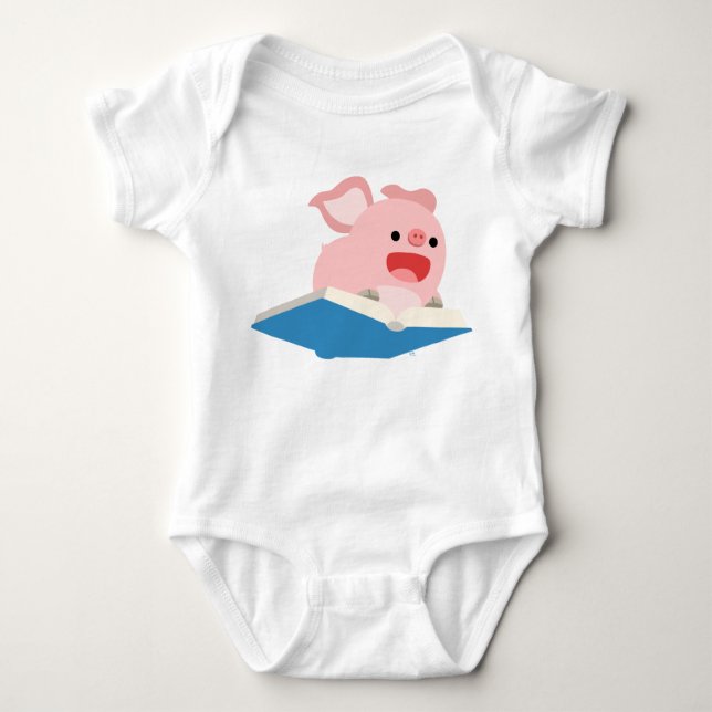 Das Flying Book und der Cartoon Pig Baby T - Shirt (Vorderseite)