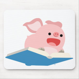 Das Flying Book und der Cartoon Pig Mousepad