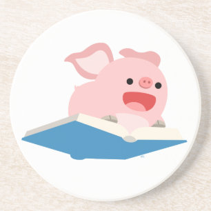 Das Flying Book und der Cartoon Pig-Untersetzer Untersetzer