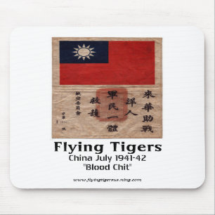 Das Flying Tigers Mausunterlage - Blut-Zettel Mousepad