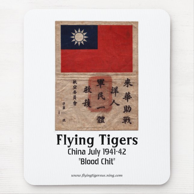 Das Flying Tigers Mausunterlage - Blut-Zettel Mousepad (Vorne)