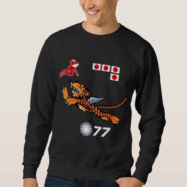 Das Flying Tigers WWII Nasen-Kunst Sweatshirt (Vorderseite)
