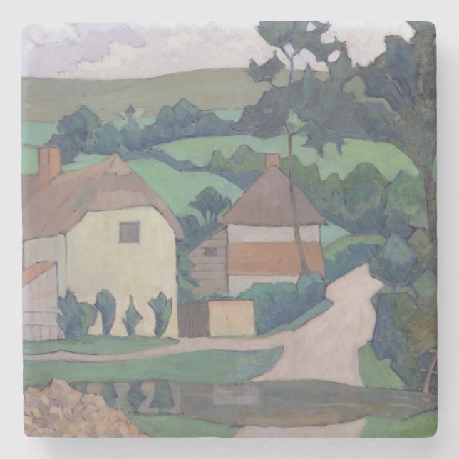 Das Ford (Öl auf Leinwand) Steinuntersetzer (Vorderseite)