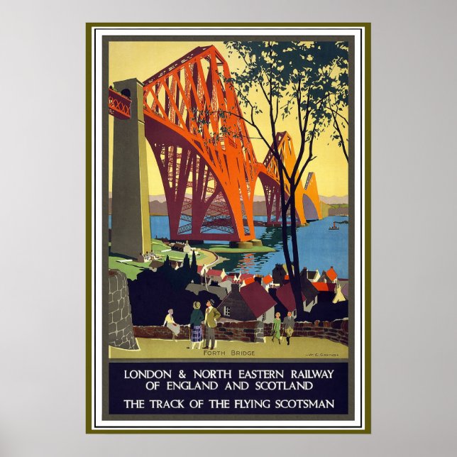 Das Forth Bridge Vintage Travel Poster (Vorne)
