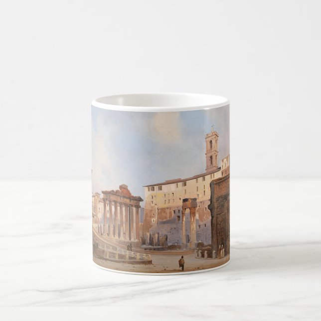Das Forum der Antike (von Ippolito Caffi) Kaffeetasse (Mittel)