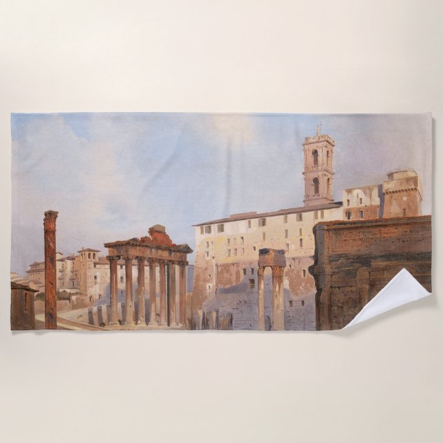 Das Forum der Antike (von Ippolito Caffi) Strandtuch (Vorderseite)
