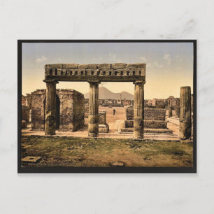 Das Forum, Pompeji, Italien Vintage Photochrom Postkarte