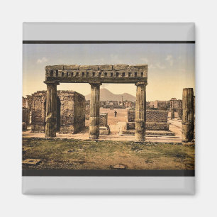 Das Forum, Pompeji, Italien Vintages Photochrom Magnet
