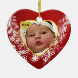 Das Foto-Andenken-Weihnachtsverzierung des Babys Keramik Ornament