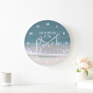 Das Foto Beach Sand & Water ist besser Große Wanduhr