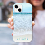 Das Foto California Ocean Beach Waves wurde spezie Case-Mate iPhone Hülle<br><div class="desc">Entspannen Sie sich, während Sie die Wellen hinein und aus beobachten. Atmen, erkunden und genießen Sie die Einsamkeit eines leeren kalifornischen Strandes mit diesem atemberaubenden, pastellblauen und weißen Ozean Froth Fotografie personalisierten Namen Handy Gehäuse. Ein tolles Geschenk für jemanden, der etwas Besonderes ist! Geben Sie einfach den Namen Ihrer Wahl...</div>