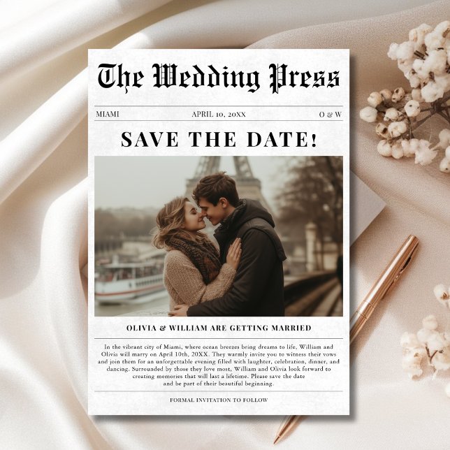 Das Foto der Hochzeitpresse Eiffelturm Save The Date (Von Creator hochgeladen)