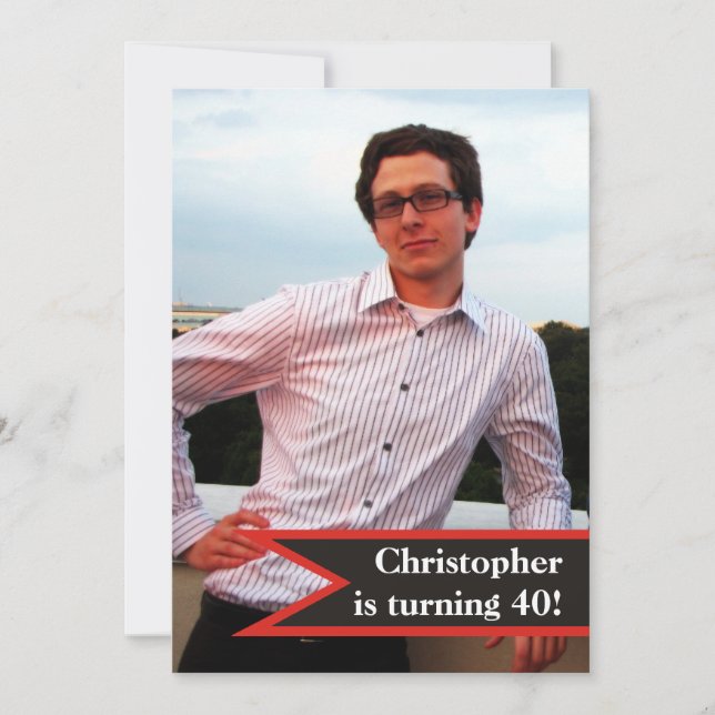 Das Foto der modernen Männer aus dem 40. Einladung (Vorderseite)