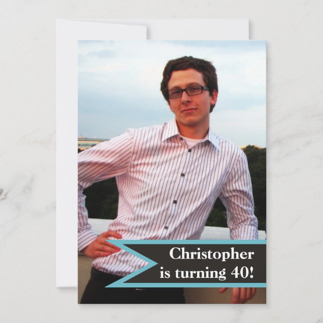 Das Foto der modernen Männer aus dem 40. Einladung (Vorderseite)