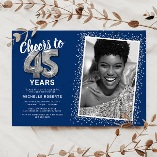 Das Foto des 45. Geburtstags Einladung