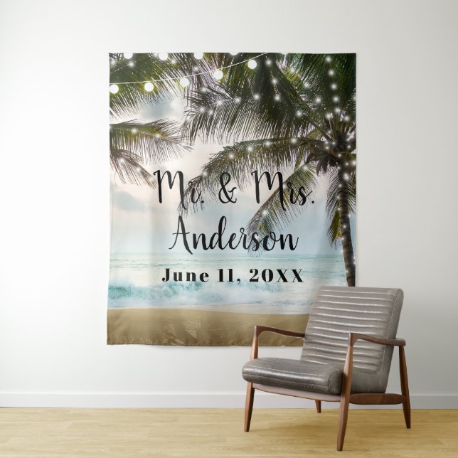 Das Foto des tropischen Palmen Beach Wandteppich (Beispiel)