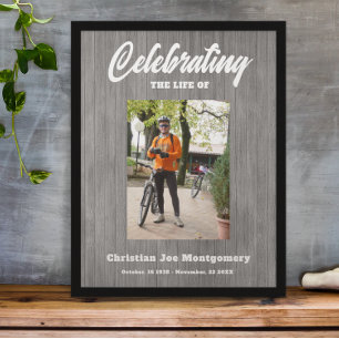 Das Foto Gray Wood Beerdigung feiern Poster