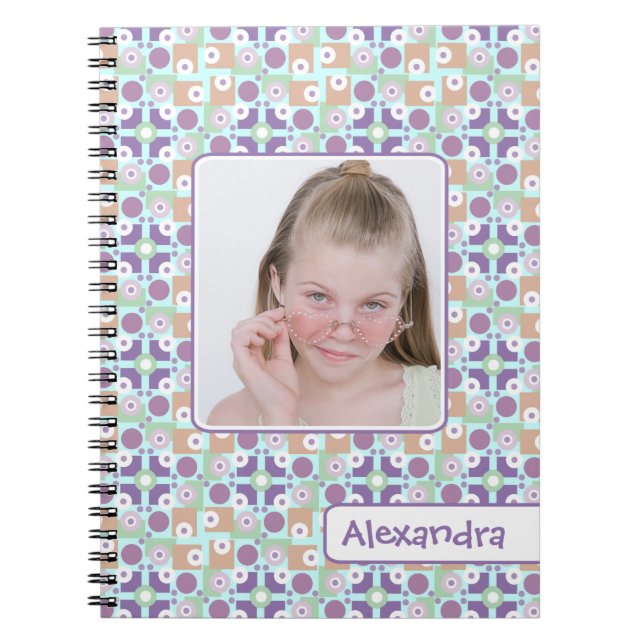 Das Foto-Schablone des Retro Trend-geometrischen Notizblock (Vorderseite)