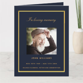 Das Foto von Blue Gold ist ein elegantes Beerdigun Dankeskarte