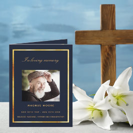 Das Foto von Blue Gold ist ein elegantes Beerdigun Dankeskarte