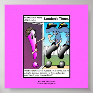 Das Frage Polizei Cartoon Rahmen Lustiger Poster