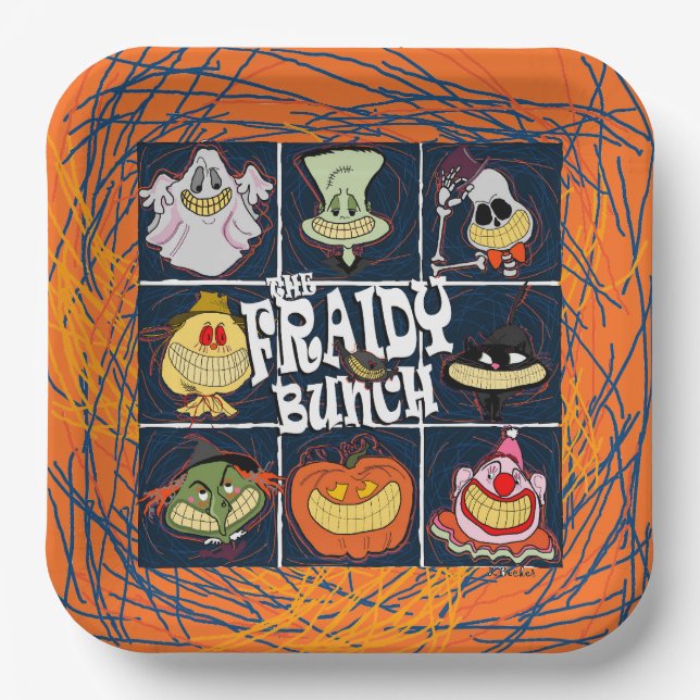 Das Fraidy Bunch Fun Halloween Pappteller (Vorderseite)