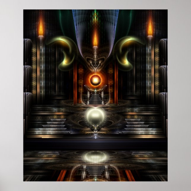 Das Fraktal der Throne Room Art Wall Poster (Vorne)