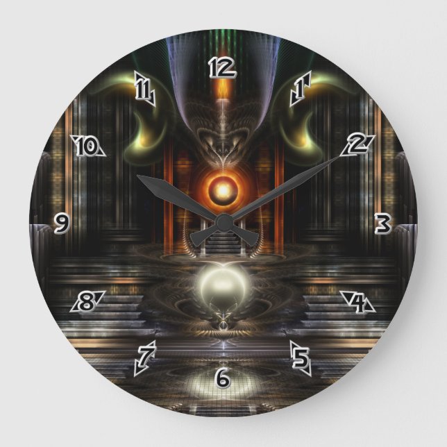 Das Fraktal Throne Room Art Große Wanduhr (Vorderseite)