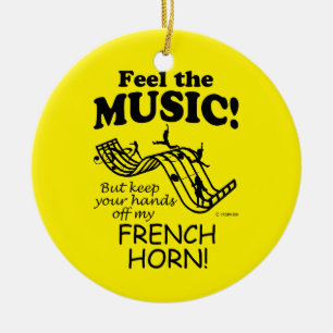 Das französische Horn spürt die Musik Keramik Ornament