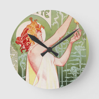 Das französische Jugendstil-Poster "absinthe Robet Runde Wanduhr