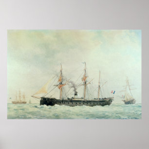 Das französische Schlachtschiff "La Gloire", 1880 Poster