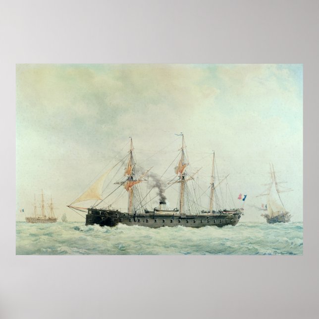 Das französische Schlachtschiff "La Gloire", 1880 Poster (Vorne)