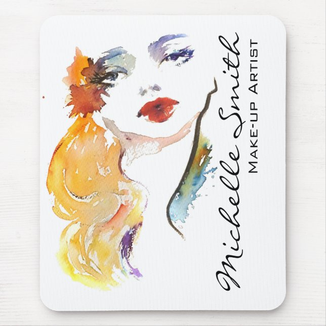 Das Frauenportrait in Wasserfarben bildet die Küns Mousepad (Vorne)