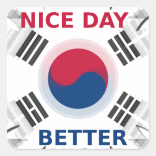 Das freundliche koreanische Design "Have a Nice Da Quadratischer Aufkleber