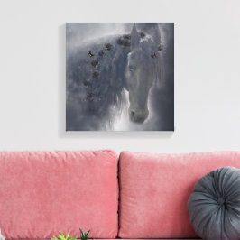 Das friesische Pferd - überzogene Leinwand