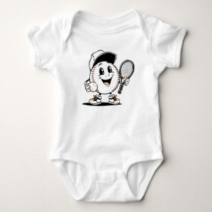 Das fröhliche Tennis-Maskottchen Baby Strampler
