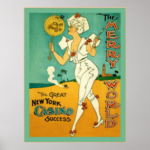 Das fröhliches Welt~ Vintage Theater-Plakat ~ 1894 Poster