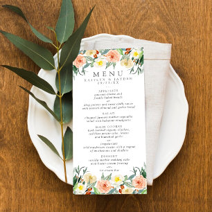 Das Frühjahrsmenü der Hochzeitskollektion Werbekarte