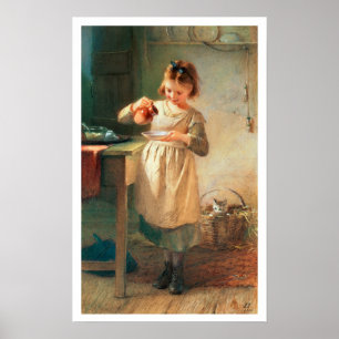 Das Frühstück der Miezekatze Poster