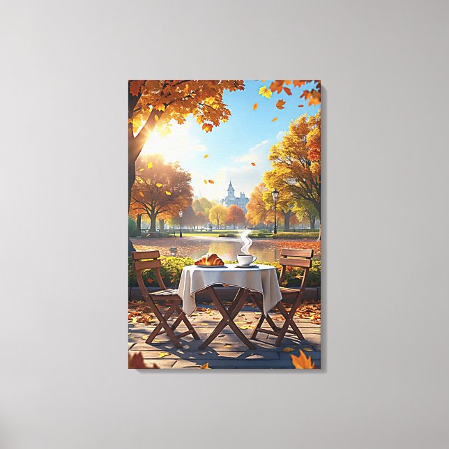 Das Frühstück im Herbst Leinwanddruck (Vorderseite)